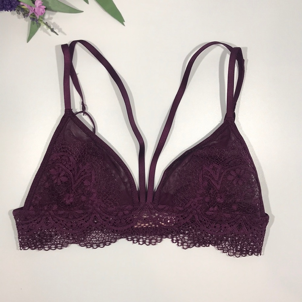 Victoria's Secret Crochet Lace Bralette in Plum - Picture 10 of 13